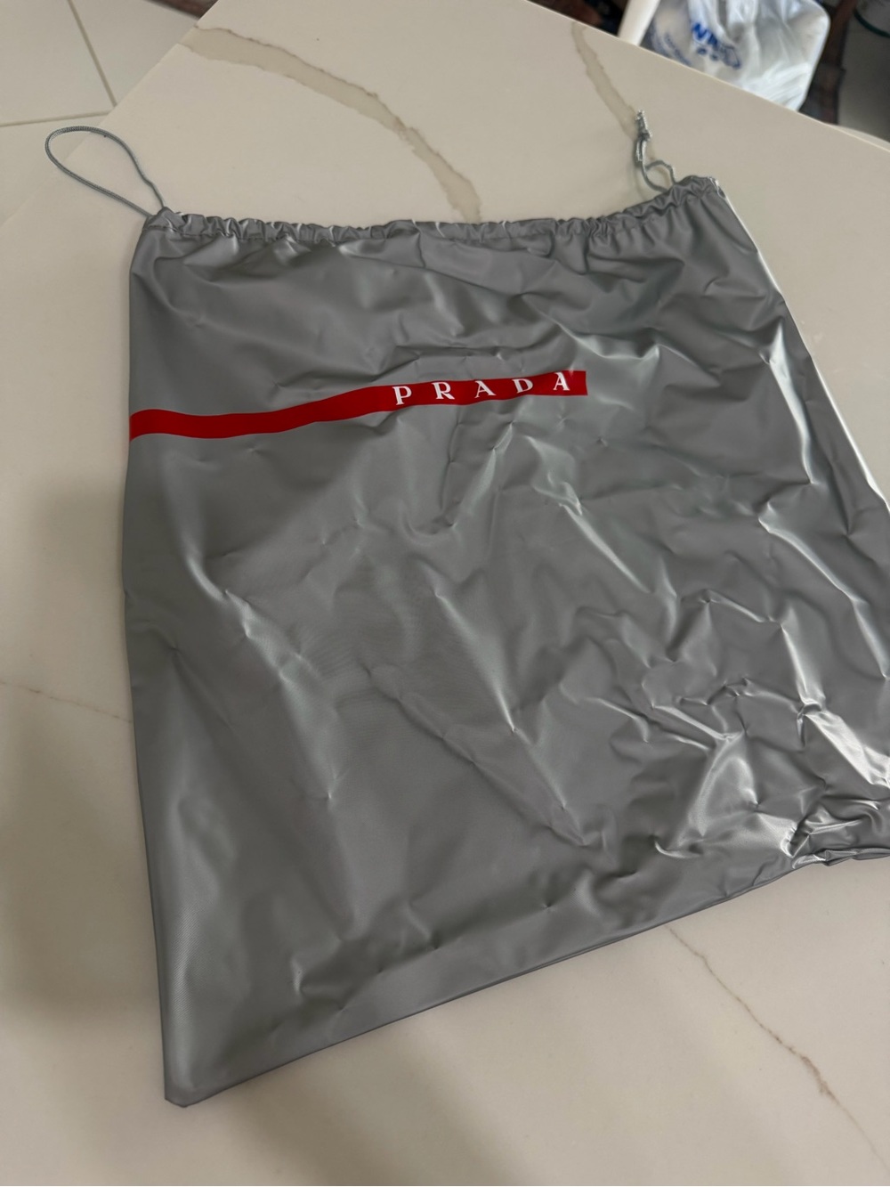 Prada Gray  dust bag Wallet, Purse, Loafers Authentic 15x 15  Medium